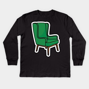 Modern Sofa Chair, Armchair Sticker design vector illustration. Interior furniture object icon concept. Comfortable Sitting Sofa sticker design logo with shadow. Kids Long Sleeve T-Shirt